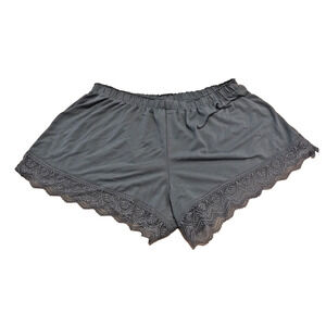 Flora Nikrooz Pajama Shorts Women S Pull On Elastic Waist Lace Hem‎ Blue Gray